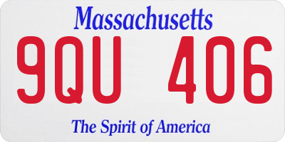 MA license plate 9QU406