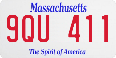 MA license plate 9QU411