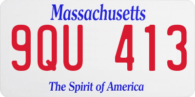 MA license plate 9QU413