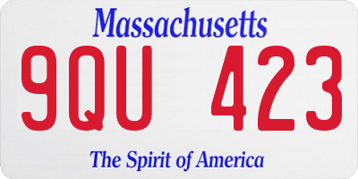 MA license plate 9QU423