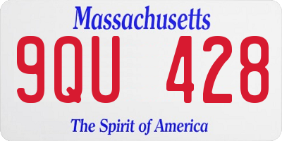 MA license plate 9QU428