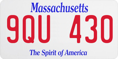 MA license plate 9QU430