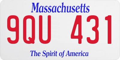 MA license plate 9QU431