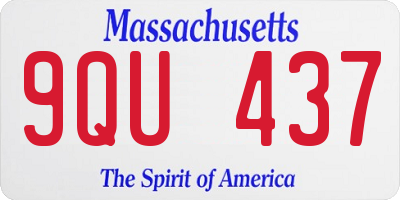 MA license plate 9QU437