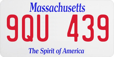 MA license plate 9QU439