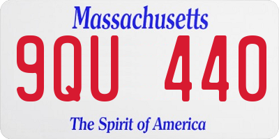 MA license plate 9QU440