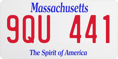 MA license plate 9QU441