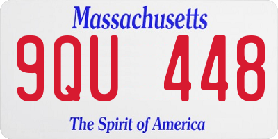 MA license plate 9QU448