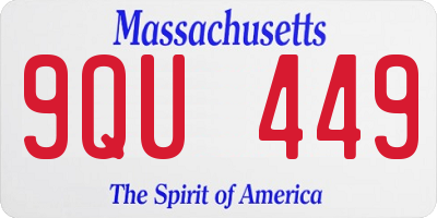 MA license plate 9QU449