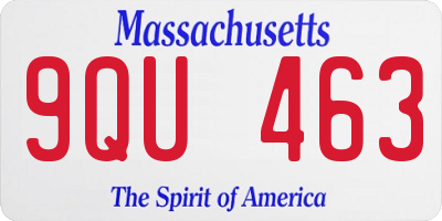 MA license plate 9QU463