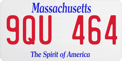 MA license plate 9QU464