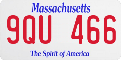 MA license plate 9QU466