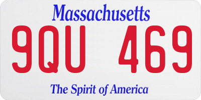 MA license plate 9QU469