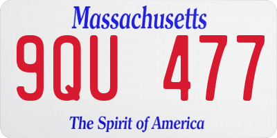 MA license plate 9QU477