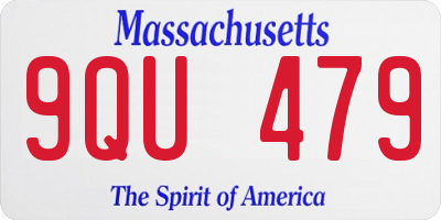 MA license plate 9QU479