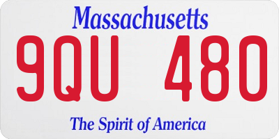 MA license plate 9QU480