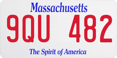 MA license plate 9QU482