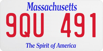 MA license plate 9QU491