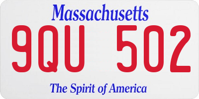 MA license plate 9QU502