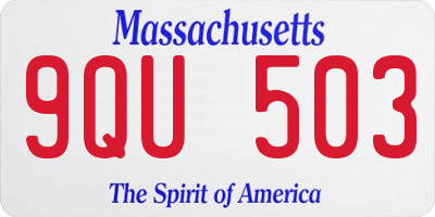 MA license plate 9QU503