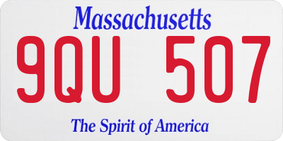 MA license plate 9QU507