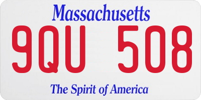 MA license plate 9QU508