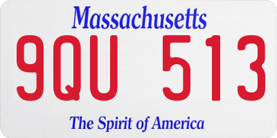 MA license plate 9QU513