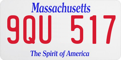 MA license plate 9QU517