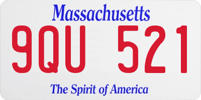 MA license plate 9QU521