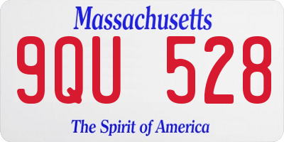 MA license plate 9QU528