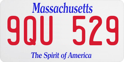 MA license plate 9QU529