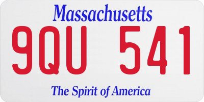 MA license plate 9QU541