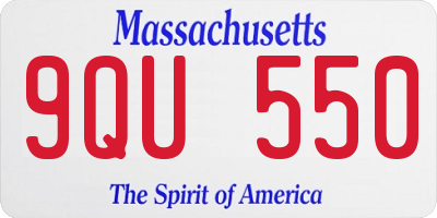 MA license plate 9QU550
