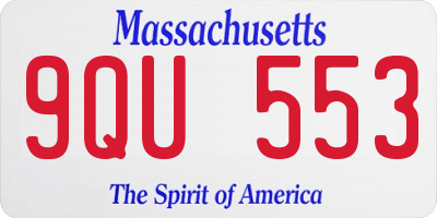 MA license plate 9QU553