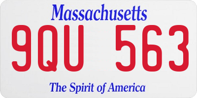 MA license plate 9QU563