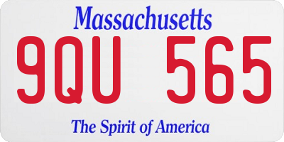 MA license plate 9QU565