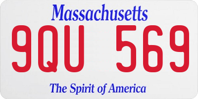 MA license plate 9QU569