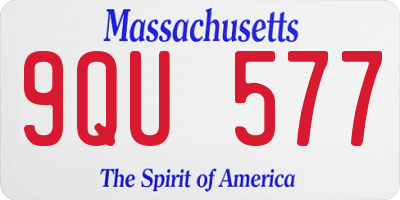 MA license plate 9QU577