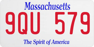 MA license plate 9QU579