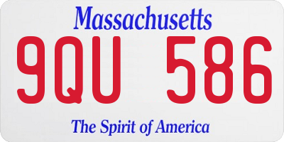 MA license plate 9QU586