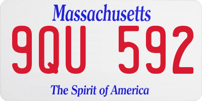 MA license plate 9QU592