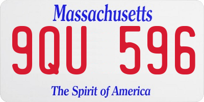 MA license plate 9QU596