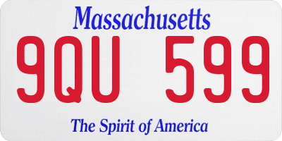 MA license plate 9QU599