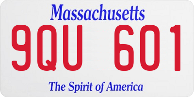 MA license plate 9QU601