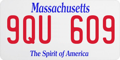 MA license plate 9QU609