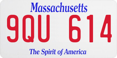 MA license plate 9QU614