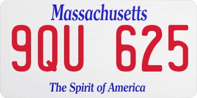 MA license plate 9QU625