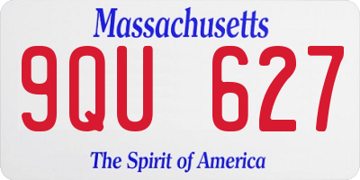 MA license plate 9QU627