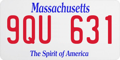MA license plate 9QU631