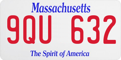MA license plate 9QU632